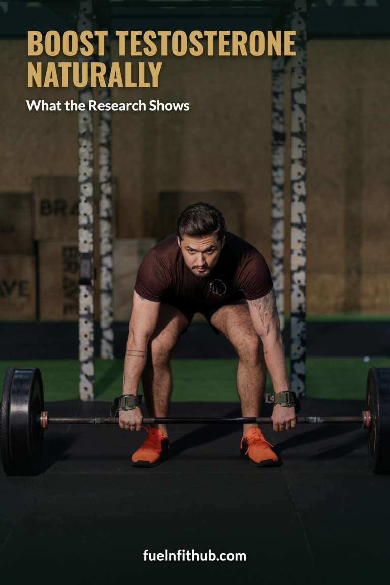 Man performing a barbell deadlift in the gym, symbolizing strength training — How to Naturally Boost Testosterone