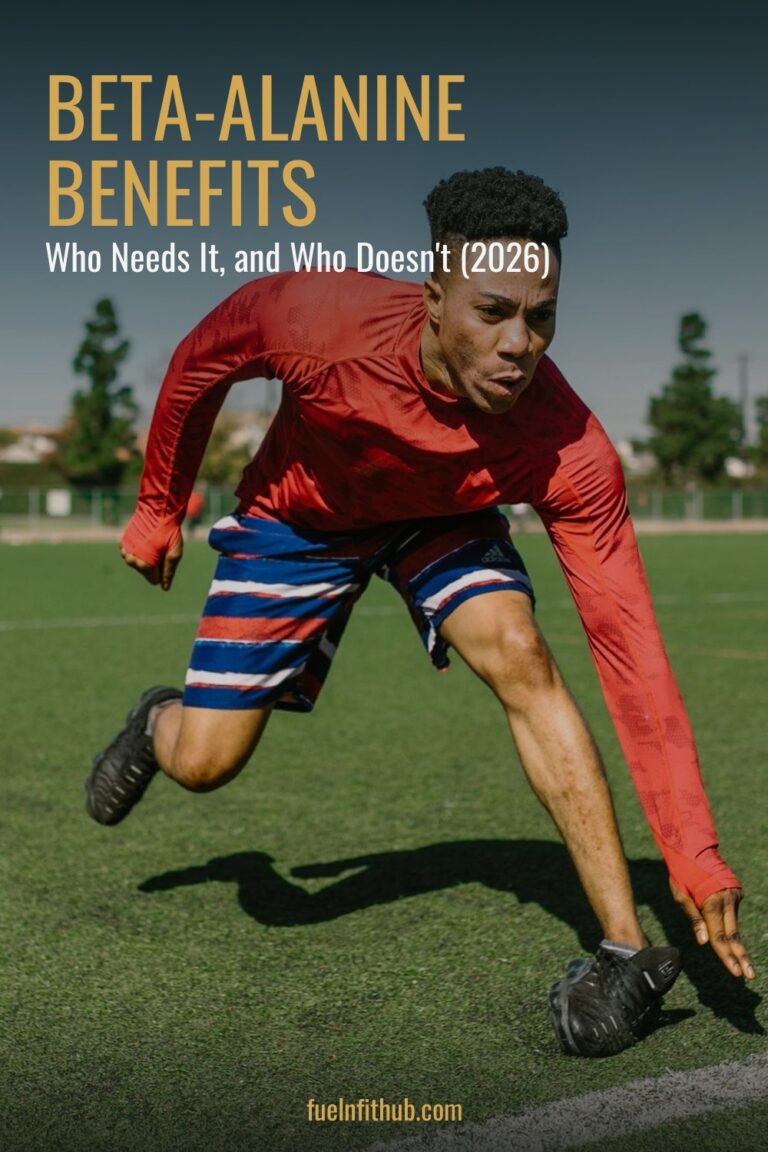 Athlete driving through a high-intensity shuttle sprint, the type of effort beta-alanine benefits most